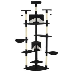 vidaXL Drapak dla kota z sizalowymi słupkami, 203 cm, czarno-biały
