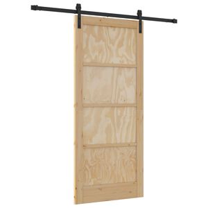 vidaXL Drzwi przesuwne 86 x 198,5 cm Lite drewno sosnowe