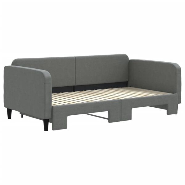 vidaXL Sofa rozsuwana, ciemnoszara, 90x190 cm, tkanina