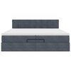 vidaXL Rama ł&oacute;żka otomana z materacem, szara, 200x200 cm, aksamit