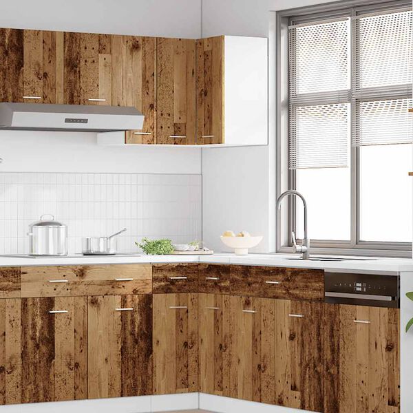 vidaXL Wisząca szafka narożna, "Lyon", stare drewno, 57x57x60 cm