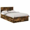 vidaXL Ramka ł&oacute;żka Dąb wędzony 135 x 190 cm Drewno inżynieryjne