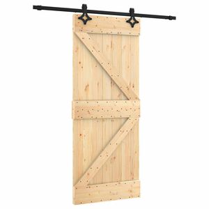 vidaXL Drzwi przesuwne Naturalny i czarny 85 x 210 cm