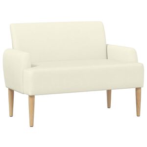 vidaXL Sofa dwuosobowa z guzikowym pikowaniem kremowy 116 x 67 x 81 cm