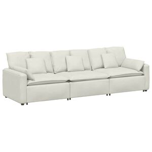 vidaXL Sofa modułowa z poduszkami, kremowa