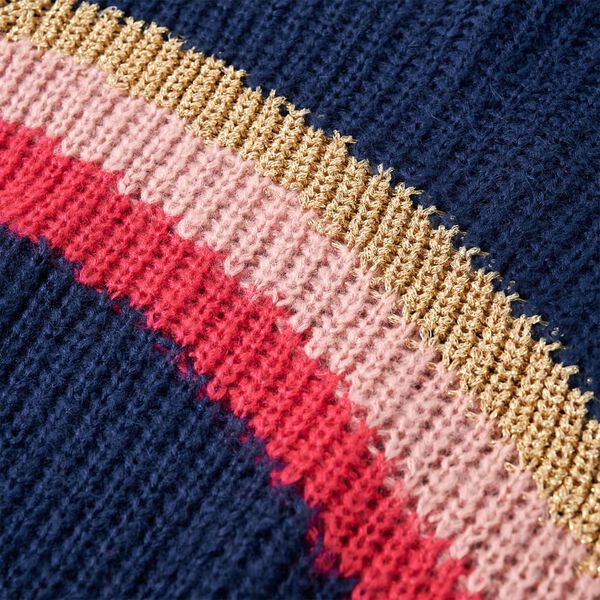 Sweter dziecięcy z dzianiny, granatowy, 140