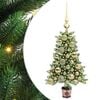 vidaXL Choinka z 150 diodami LED z podstawą Zielony 65 cm PE