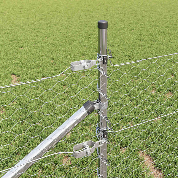 vidaXL Słupek ogrodzeniowy. Srebrny 100 x 0,5 m (siatka 36 mm) Stal