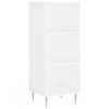 vidaXL Wysoka szafka, biała, 34,5x34x180 cm, materiał drewnopochodny