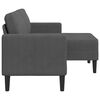 vidaXL Sofa 2-osobowa z szezlongiem w kształcie litery L, ciemnoszara, 125 cm, len