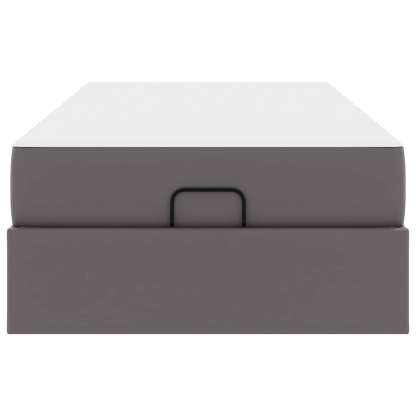 vidaXL Rama łóżka z materacem Szary 90 x 190 cm Skóra syntetyczna