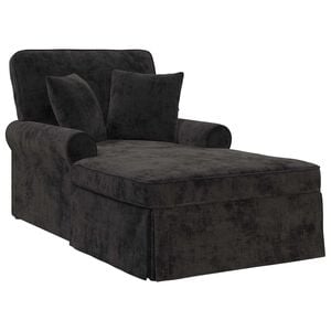 vidaXL Chaise Lounge z Fartuszkiem Czarny 157 x 91 x 91 cm ARES