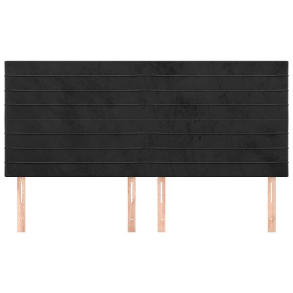 vidaXL Zagł&oacute;wek czarny 160x5x118/128 cm aksamit