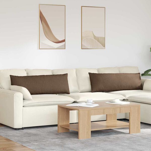 vidaXL Poduszki na sofę 2 pcs Brązowy 120 x 40 cm tkanina