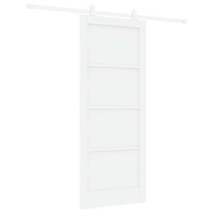 vidaXL Drzwi przesuwne Biały 83 x 202 cm Lite drewno sosnowe