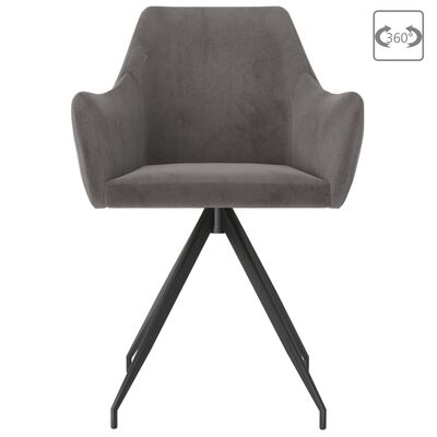 vidaXL krzesła stołowe, 2 szt., ciemnoszare, aksamitne