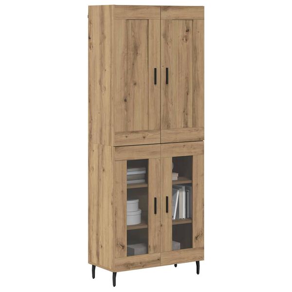 vidaXL Highboard 2 pcs Dąb rzemieślniczy Materiał drewnopochodny