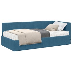 vidaXL Rama Ł&oacute;żka Narożnego z Materacem 2 szt. Niebieski 90 x 200 cm