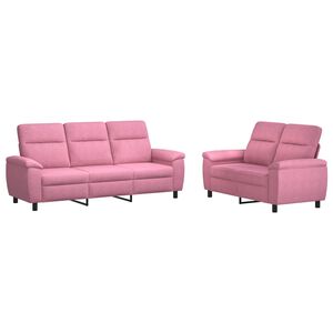 vidaXL Zestaw Sof 2 pcs r&oacute;żowy tkanina