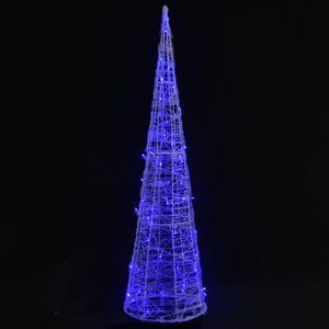 vidaXL Stożek dekoracyjny, akrylowy, niebieski, LED, 120 cm