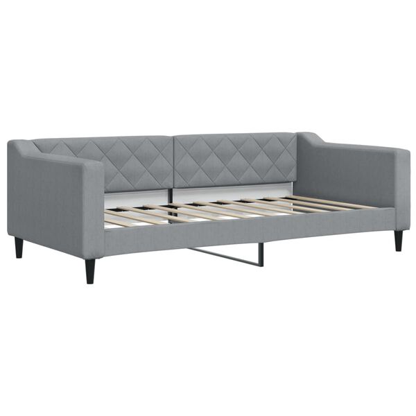 vidaXL Sofa rozsuwana z szufladami, jasnoszara, 90x190 cm, tkanina