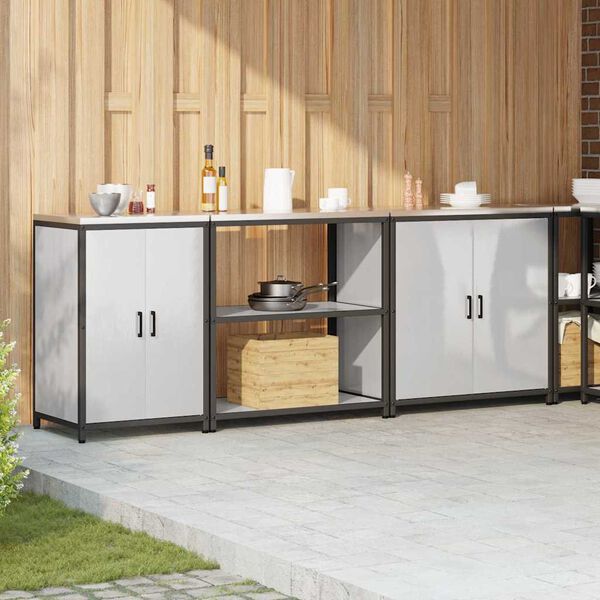 vidaXL Zestaw do przechowywania w kuchni 3 pcs Srebrny Stal nierdzewna