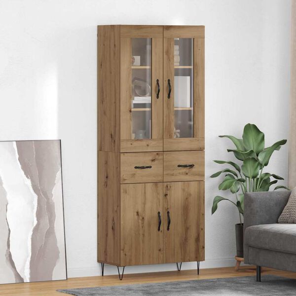 vidaXL Highboard z szufladą Dąb rzemieślniczy 69,5 x 34 x 90 cm