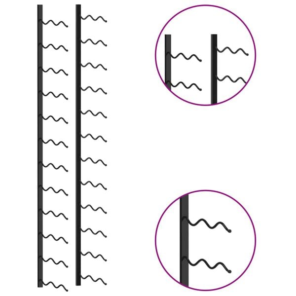 vidaXL Ścienny stojak na 24 butelki wina, czarny, żelazny