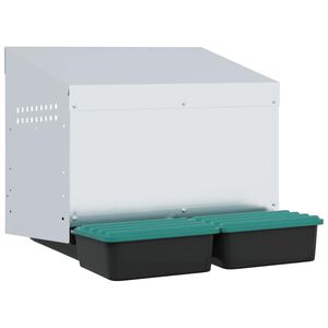 vidaXL Kurnik 2-komorowy montowany na ścianie, ocynkowana stal