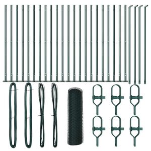 vidaXL Słupek ogrodzeniowy. Zielony 50 x 0,6 m (siatka 13 mm)