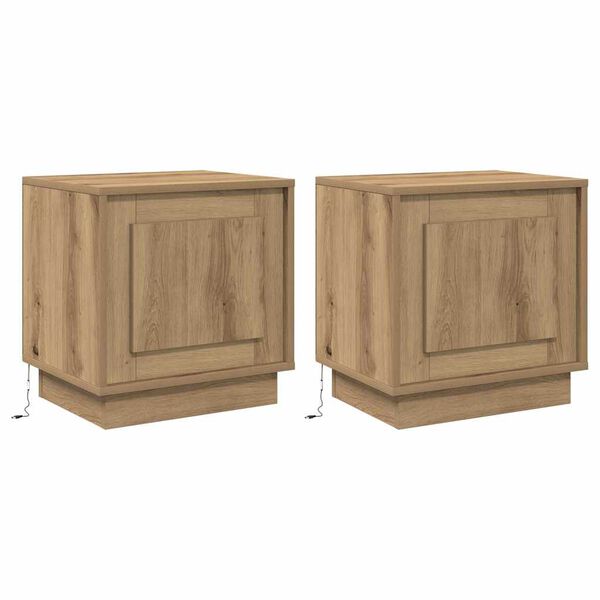 vidaXL Szafka Nocna 2 pcs Dąb rzemieślniczy 44 x 34,5 x 45 cm