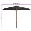 vidaXL Parasol ogrodowy na drewnianym słupku, 350 cm, antracytowy
