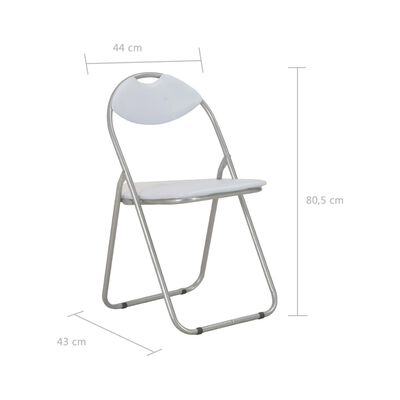 vidaXL Składane krzesła jadalniane, 4 szt., białe, sztuczna skóra