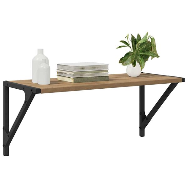 vidaXL P&oacute;łki ścienne z p&oacute;łką 2 pcs Dąb rzemieślniczy 60 x 25 x 25,5 cm