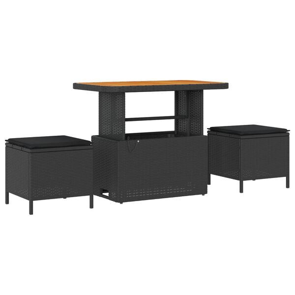 vidaXL Zestaw Sof na Ogr&oacute;d z poduszką 12 pcs Czarny