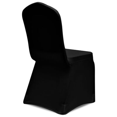 vidaXL Elastyczne pokrowce na krzesła, czarne, 24 szt.