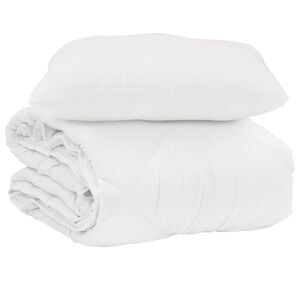 vidaXL Letni Kołdra z poduszką 2 pcs Biały Mikrofibra