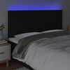 vidaXL Zagł&oacute;wek do ł&oacute;żka z LED, czarny, 160x5x118/128 cm, tkanina