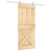 vidaXL Drzwi przesuwne Naturalne i białe 90 x 210 cm