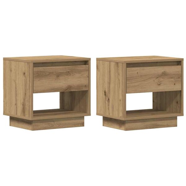 vidaXL Szafka Nocna z szufladą 2 pcs Dąb rzemieślniczy 45 x 34 x 44 cm