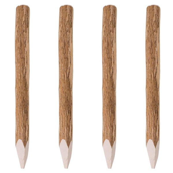 vidaXL Słupki ogrodzeniowe, szpiczaste, 4 szt., leszczyna, 90 cm