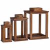 vidaXL Latarnia 3 szt. LED naturalny 30 x 30 x 44 cm Drewno mahoniowe