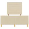 vidaXL Ramka ł&oacute;żka Z zagł&oacute;wkiem Kremowy 120 x 200 cm tkanina