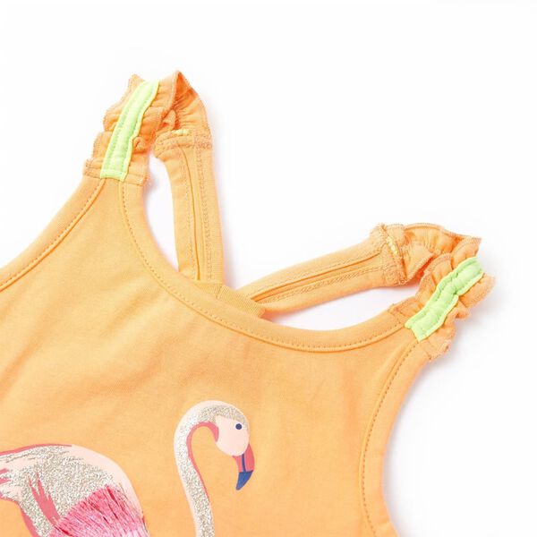 Dziecięca koszulka na ramiączkach, jaskrawopomarańczowa, 128