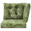 vidaXL Poduszka do sofy na zewnątrz 3 pcs Wz&oacute;r liścia Poliester