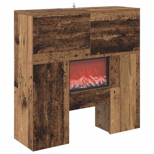vidaXL Kominek elektryczny Stare drewno 75 x 24,5 x 75 cm