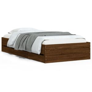 vidaXL Rama ł&oacute;żka z przechowywaniem Brown Oak 100 x 200 cm