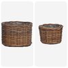 vidaXL Kosz na rośliny z przechowywaniem 2 pcs Brązowy Rattan Kubu