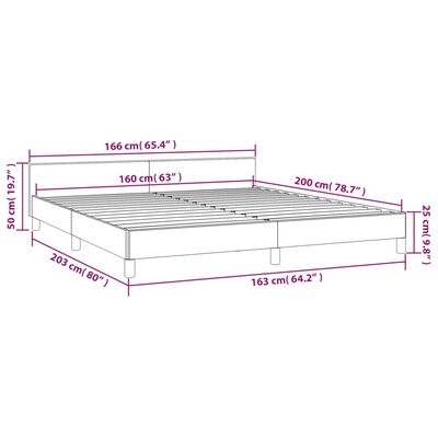 vidaXL Rama łóżka z zagłówkiem, czarna, 160x200 cm, sztuczna skóra