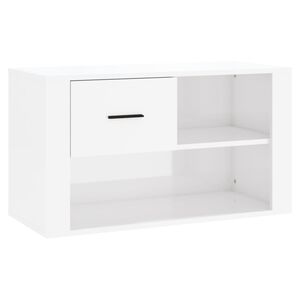 vidaXL Szafka na buty, wysoki połysk, biała, 80x35x45 cm